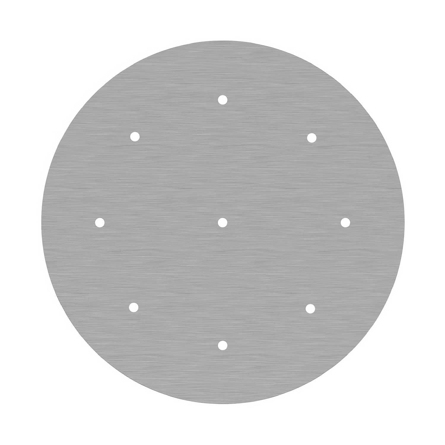 Rosone XXL Rose-One rotondo, diametro 400 mm con 9 fori e 4 fori laterali - Dibond Acciaio satinato Bianco