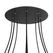 Rosone XXL Rose-One rotondo, diametro 400 mm con 9 fori e 4 fori laterali - Nero opaco Bianco