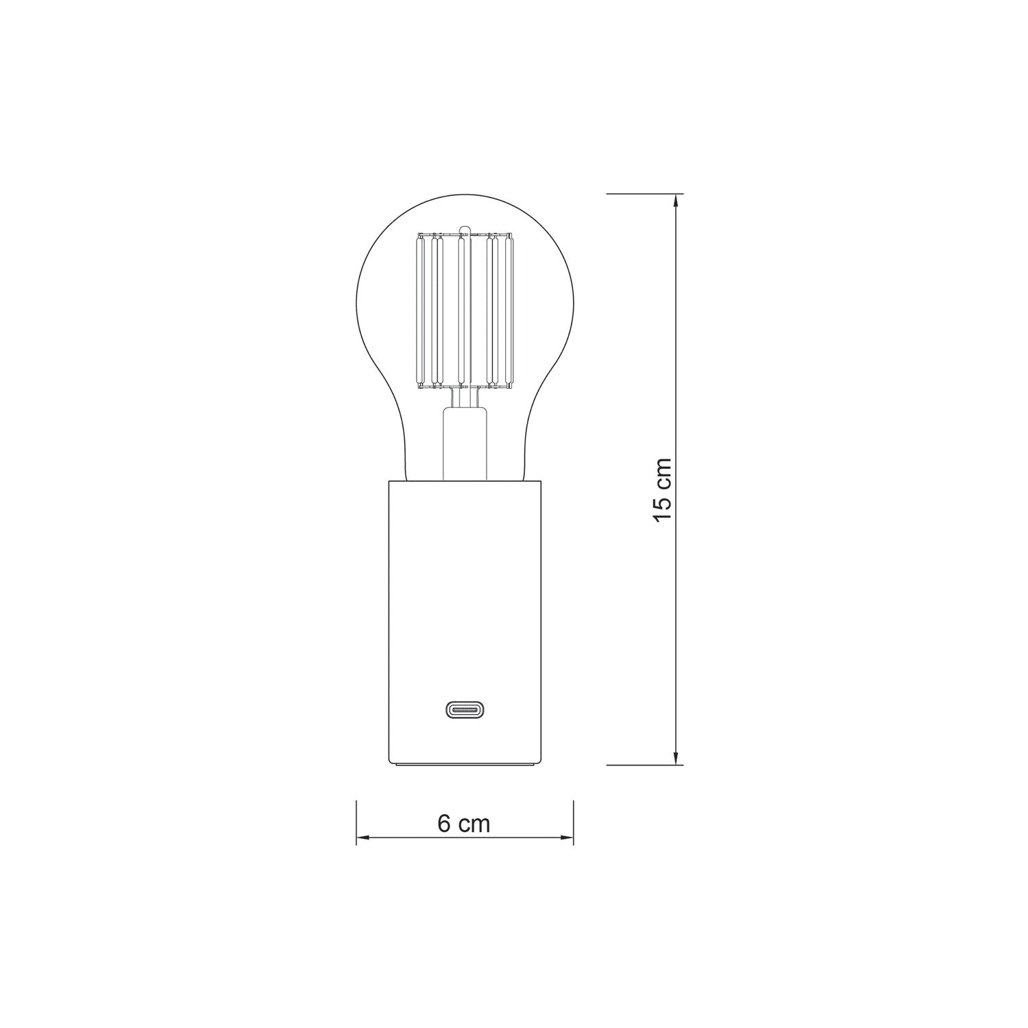 SI! Lampada portatile a 5V con lampadina A60 - Bianco opaco