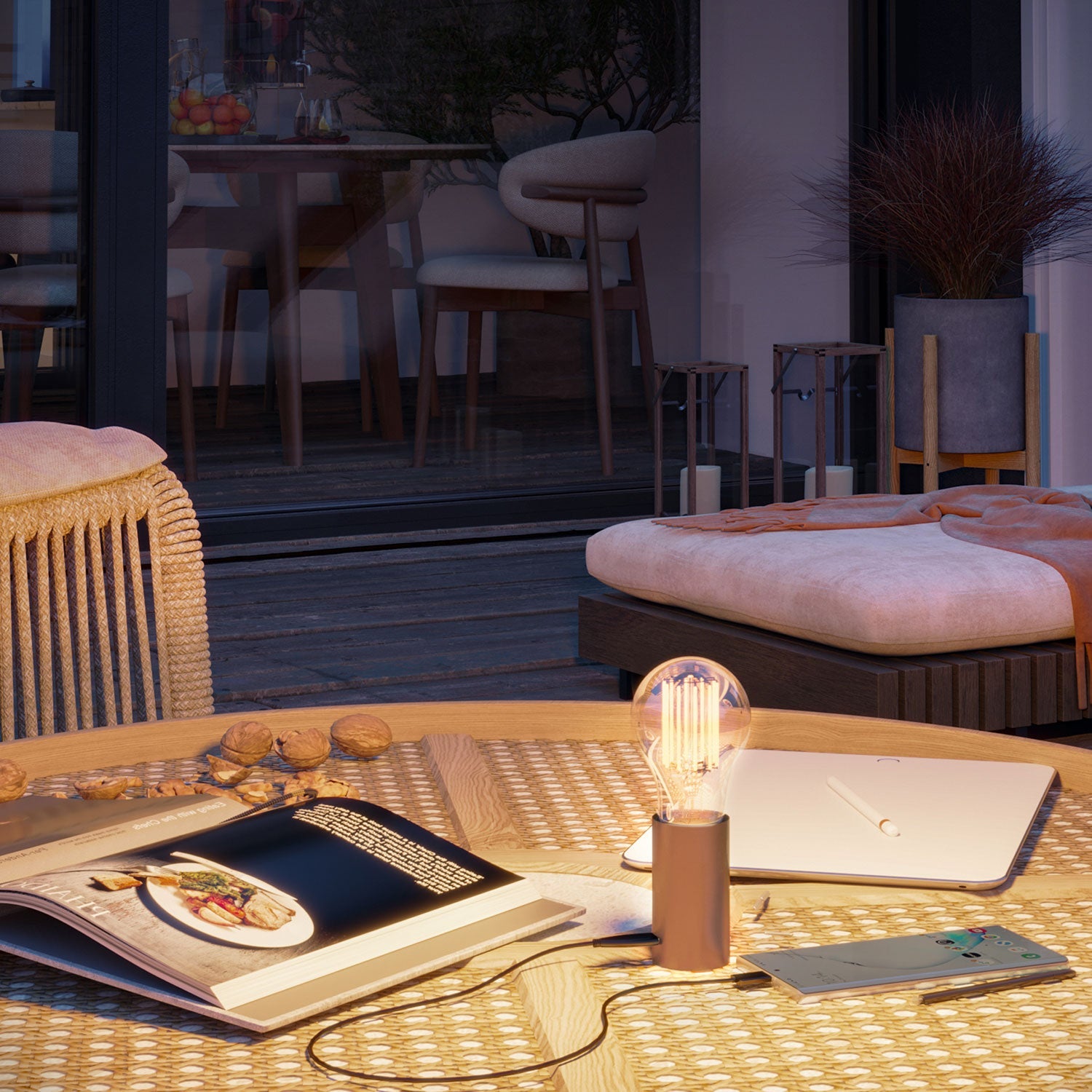 SI! Lampada portatile a 5V con lampadina A60 - Rame satinato