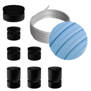Sistema Filé Linear Kit - con cavo CM17 di 5 m per catenaria e 7 componenti in legno verniciato nero per interni
