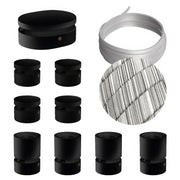 Sistema Filé Symmetric Kit - con cavo ECC37 di 5 m per catenaria e 9 componenti in legno verniciato nero per interni