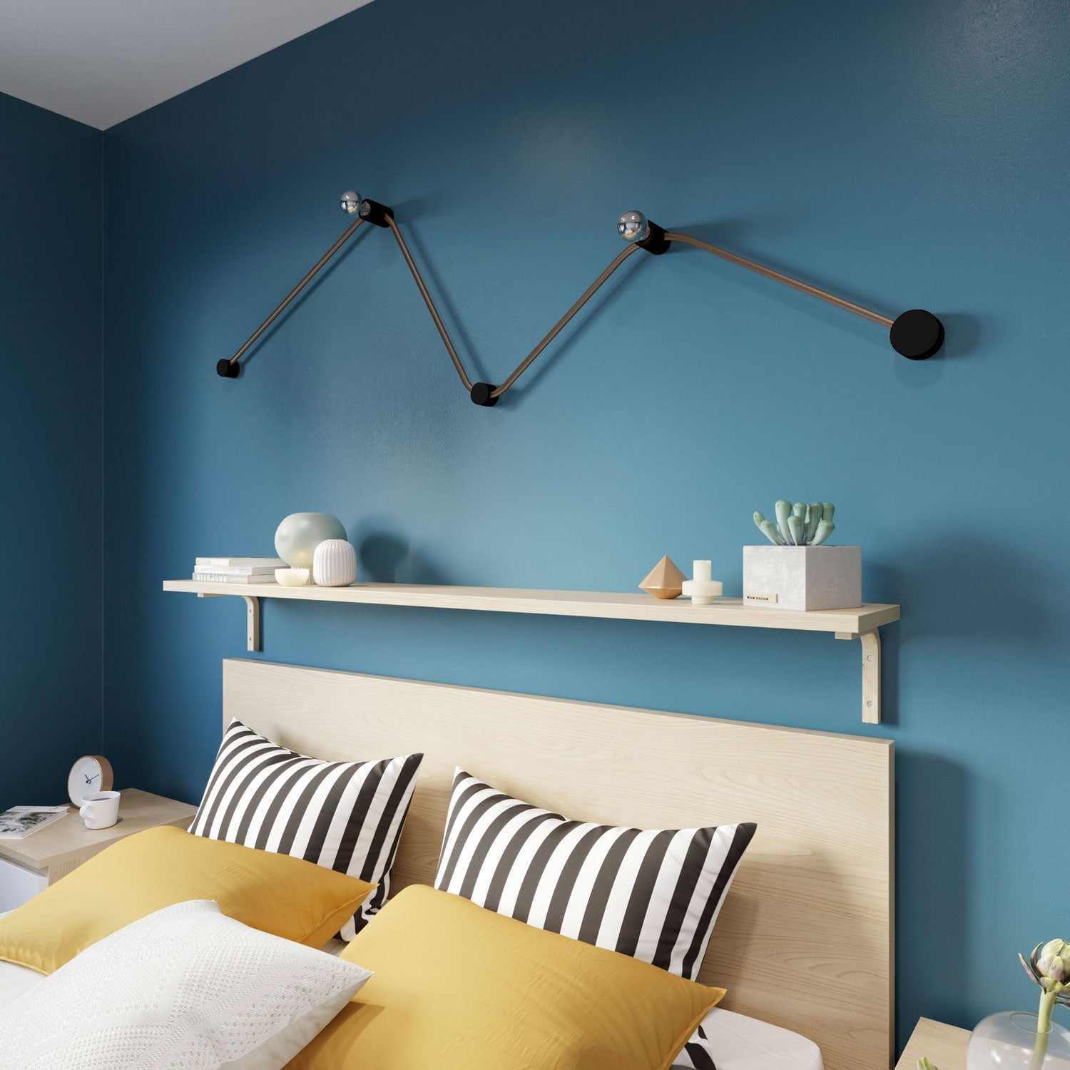 Sistema Filé Wiggle Kit - con cavo CM27 di 3 m per catenaria e 5 componenti in legno verniciato nero per interni