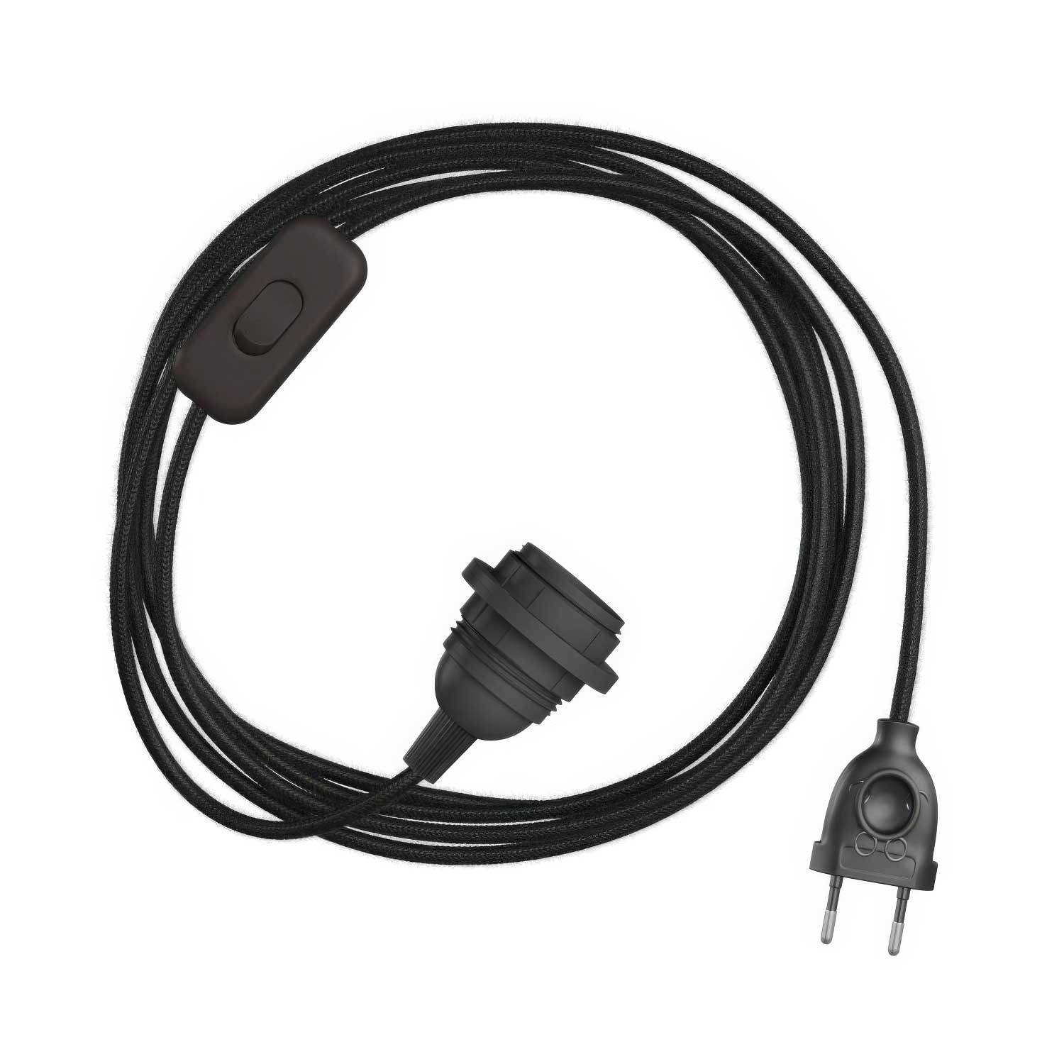 SnakeBis per paralume - Cablaggio con portalampada e cavo in tessuto colorato RC04