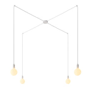 Spider - Lampada a sospensione multipla a 4 cadute con finiture in metallo - Bianco