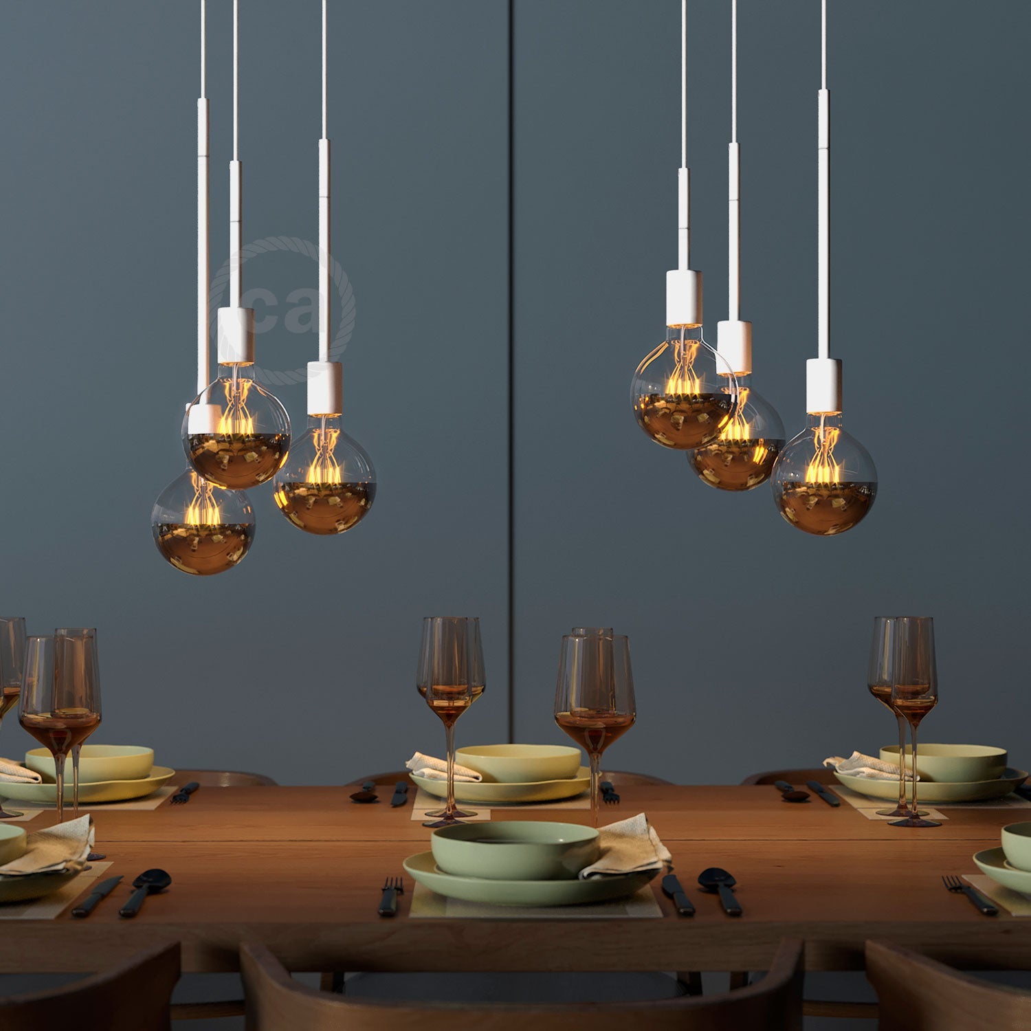 Tubo di estensione in metallo per lampade a sospensione o da tavolo - Nero